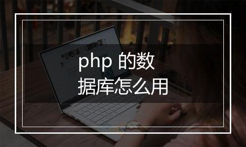 php 的数据库怎么用