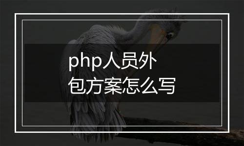 php人员外包方案怎么写