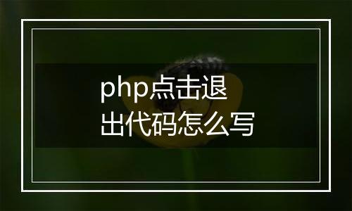 php点击退出代码怎么写