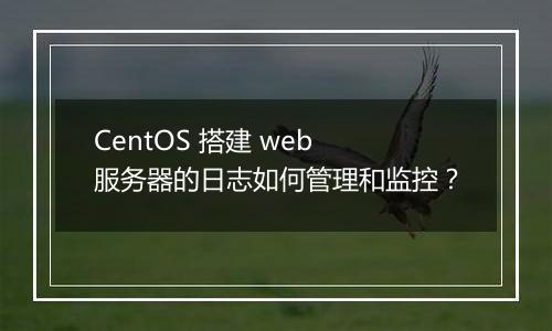CentOS 搭建 web 服务器的日志如何管理和监控？