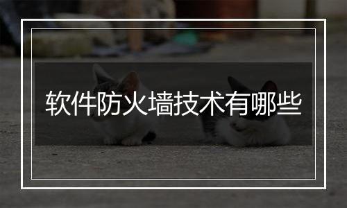 软件防火墙技术有哪些