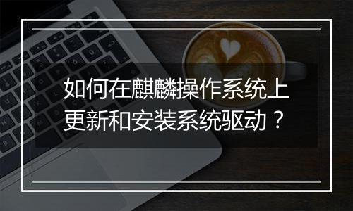 如何在麒麟操作系统上更新和安装系统驱动?