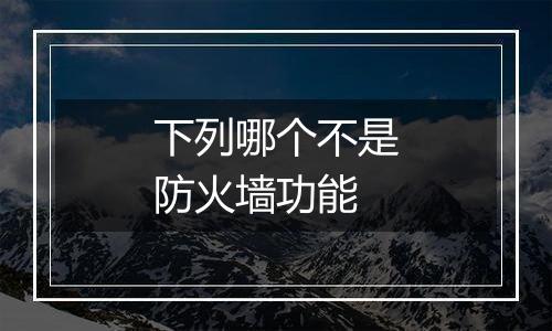 下列哪个不是防火墙功能