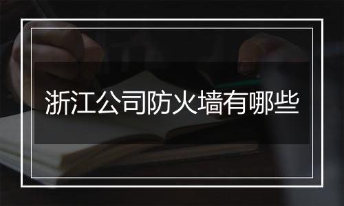 浙江公司防火墙有哪些