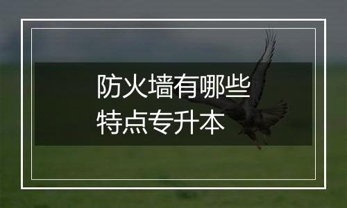 防火墙有哪些特点专升本