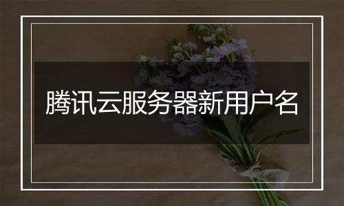 腾讯云服务器新用户名