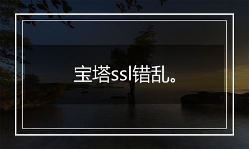 宝塔ssl错乱。