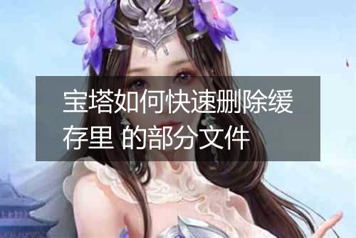 宝塔如何快速删除缓存里 的部分文件