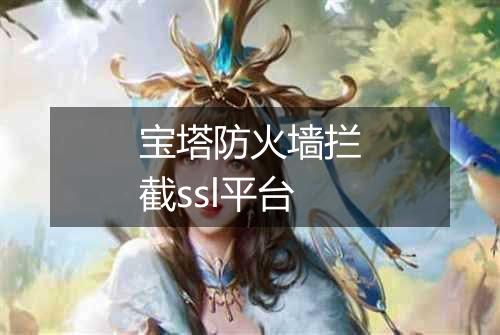 宝塔防火墙拦截ssl平台