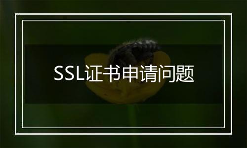 SSL证书申请问题
