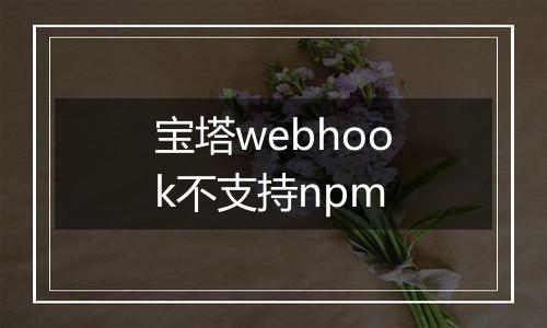 宝塔webhook不支持npm