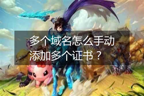 多个域名怎么手动添加多个证书?