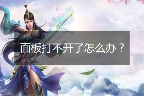 面板打不开了怎么办?