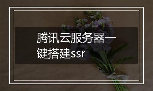 腾讯云服务器一键搭建ssr