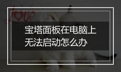 宝塔面板在电脑上无法启动怎么办