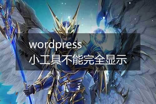 wordpress小工具不能完全显示