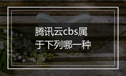 腾讯云cbs属于下列哪一种