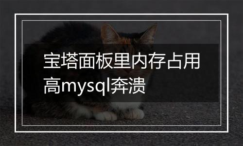宝塔面板里内存占用高mysql奔溃