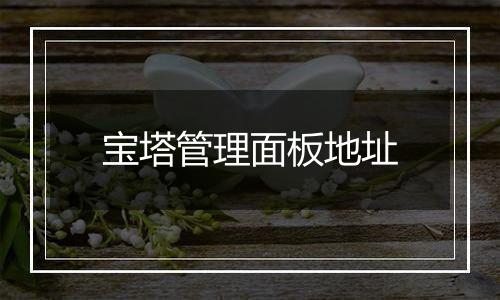 宝塔管理面板地址