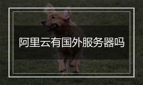 阿里云有国外服务器吗