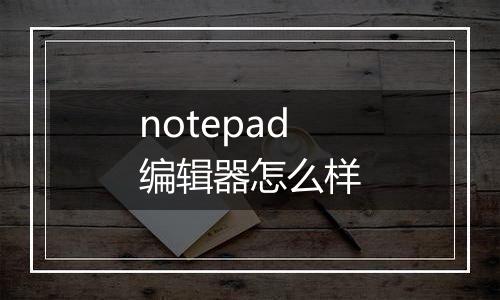 notepad编辑器怎么样