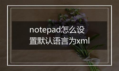 notepad怎么设置默认语言为xml