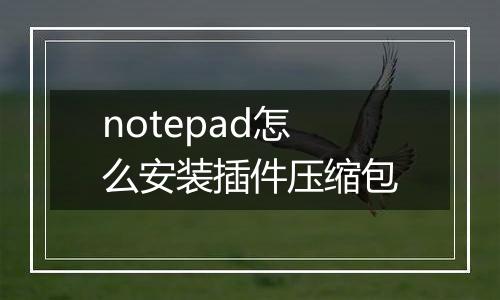 notepad怎么安装插件压缩包