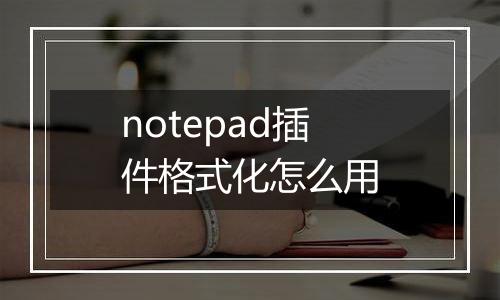 notepad插件格式化怎么用