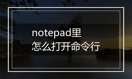 notepad里怎么打开命令行