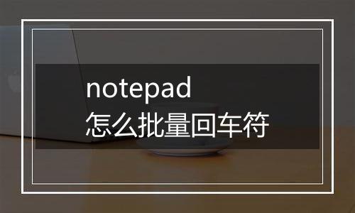 notepad怎么批量回车符