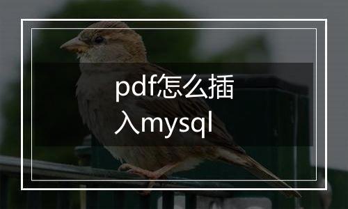 pdf怎么插入mysql