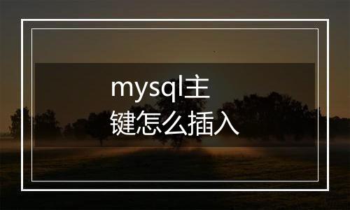 mysql主键怎么插入