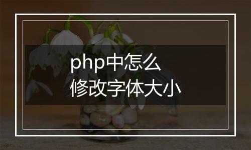 php中怎么修改字体大小