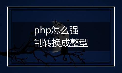 php怎么强制转换成整型