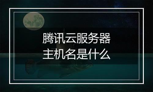 腾讯云服务器主机名是什么
