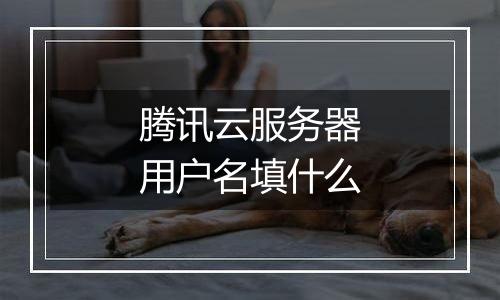 腾讯云服务器用户名填什么