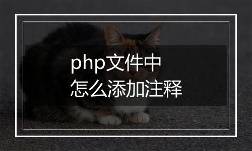 php文件中怎么添加注释
