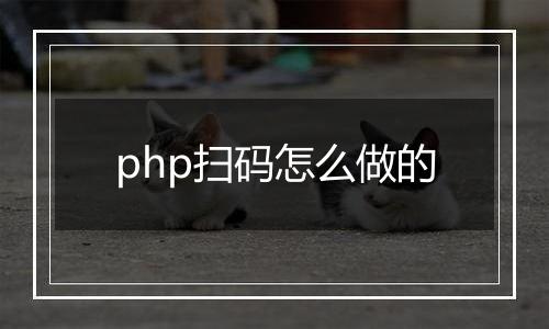 php扫码怎么做的