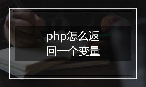 php怎么返回一个变量