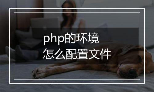 php的环境怎么配置文件