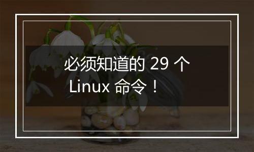 必须知道的 29 个 Linux 命令!