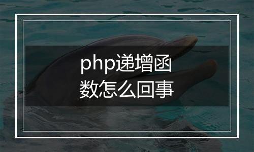 php递增函数怎么回事