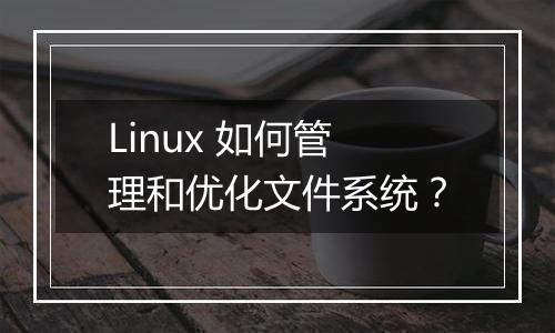 Linux 如何管理和优化文件系统?