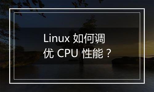 Linux 如何调优 CPU 性能?