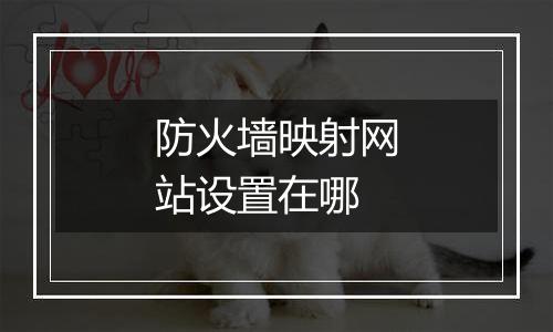 防火墙映射网站设置在哪