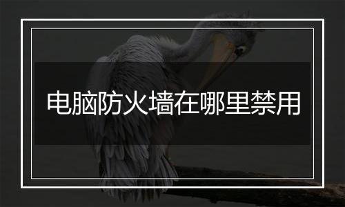 电脑防火墙在哪里禁用