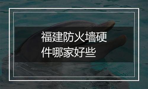 福建防火墙硬件哪家好些