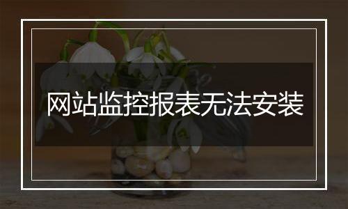 网站监控报表无法安装