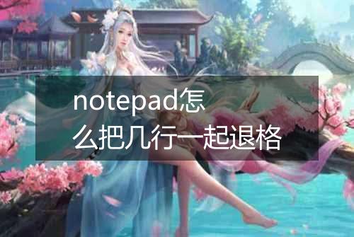 notepad怎么把几行一起退格