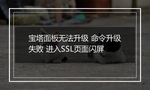 宝塔面板无法升级 命令升级失败 进入SSL页面闪屏